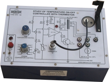 Study of temperature ON-OFF Controller with Thermistor  with power supply (C.R.)