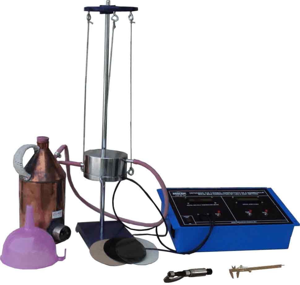 To determine the thermal conductivity of a non metallic solid (bad conductor) by lee's disc method.