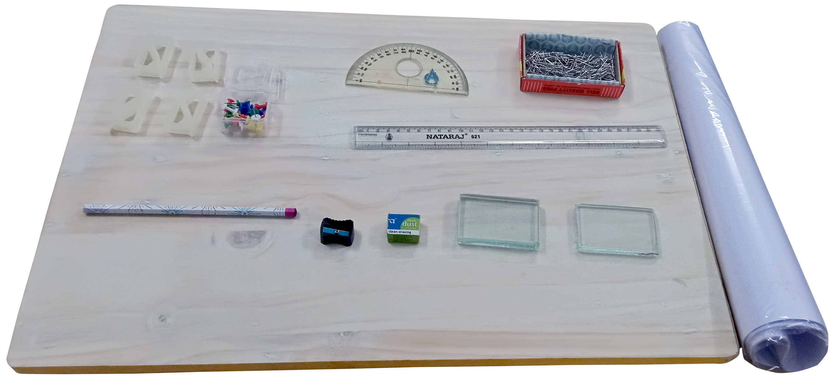 TO OBSERVE REFRACTION AND LATERAL DEVIATION OF A BEAM OF LIGHT INCIDENT OBLIQUELY ON A  GLASS SLAB