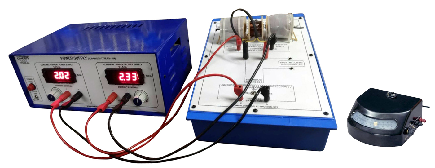 TO MEASURE OF MAGNETIC FIELD  USING SPOT / BALLISTIC GALVANOMETER  AND SEARCH COIL OF AN ELCTROMAGNET  WITH CURRENT