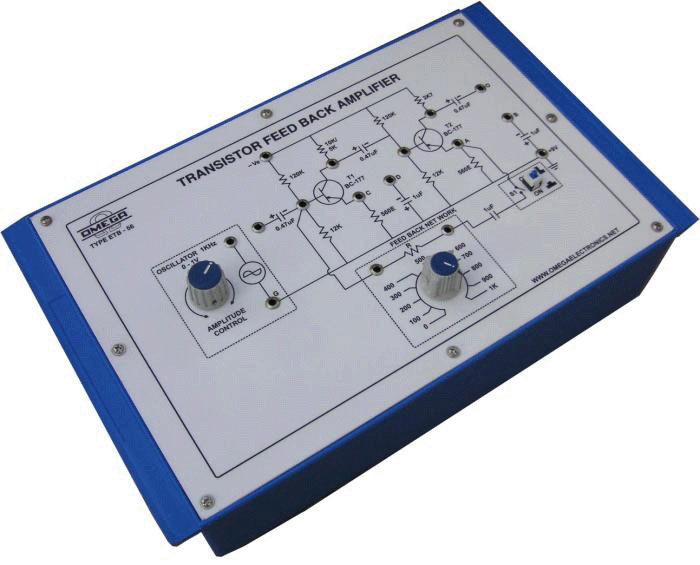 Transistor Feed Back Amplifier with power supply and 1KHz Oscillator