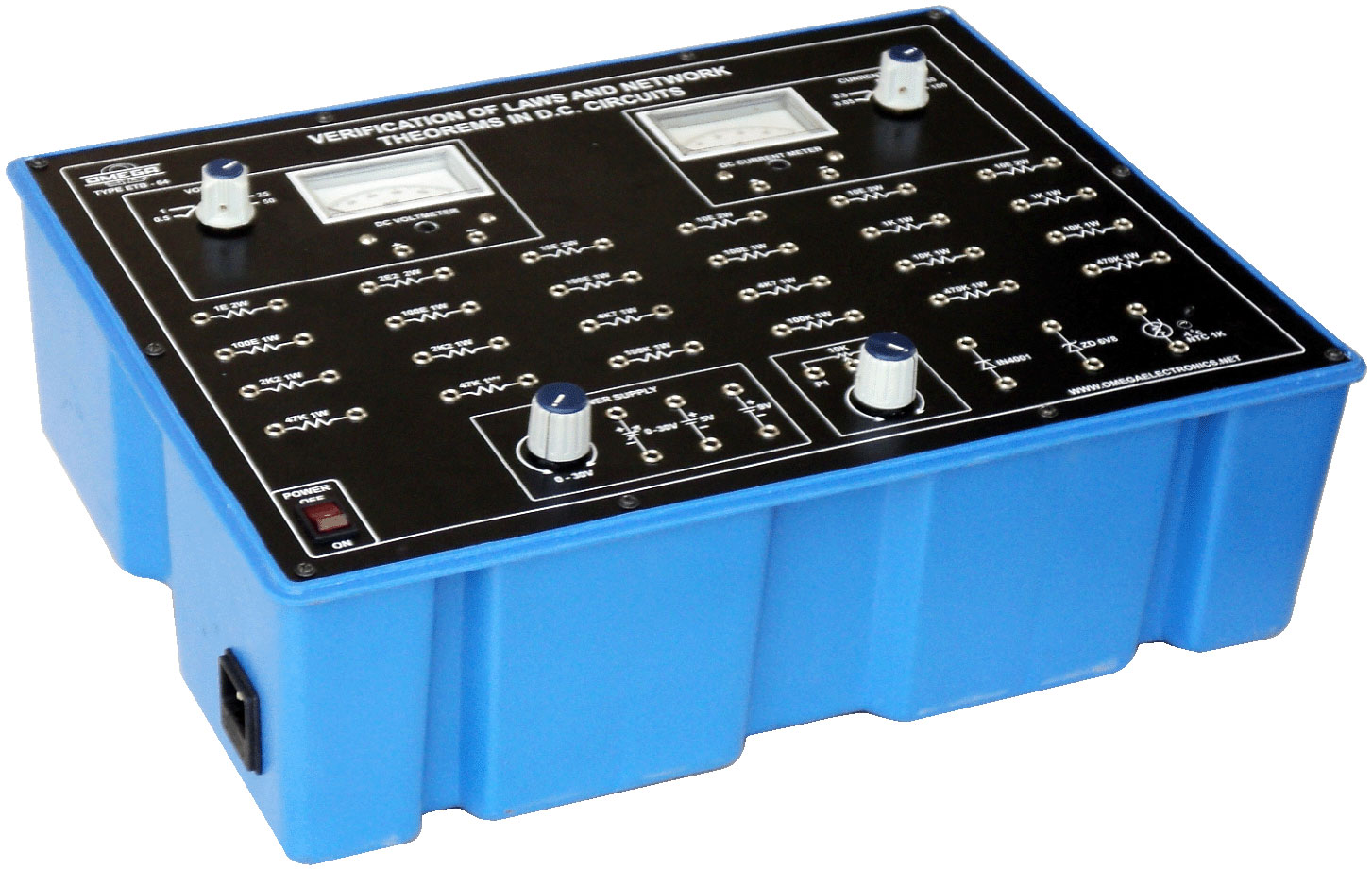 Verification of Laws & Network Theorems in DC Circuits with power supply and 2 meters (C.R.)