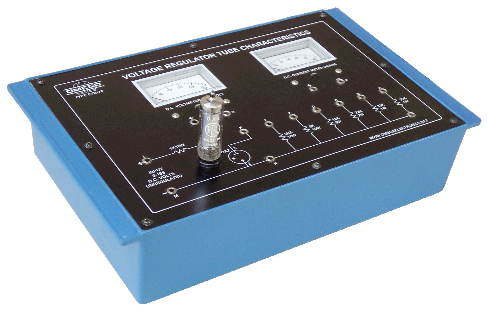 Voltage Regulator Tube Characteristics  with 2 meters (V.V.)