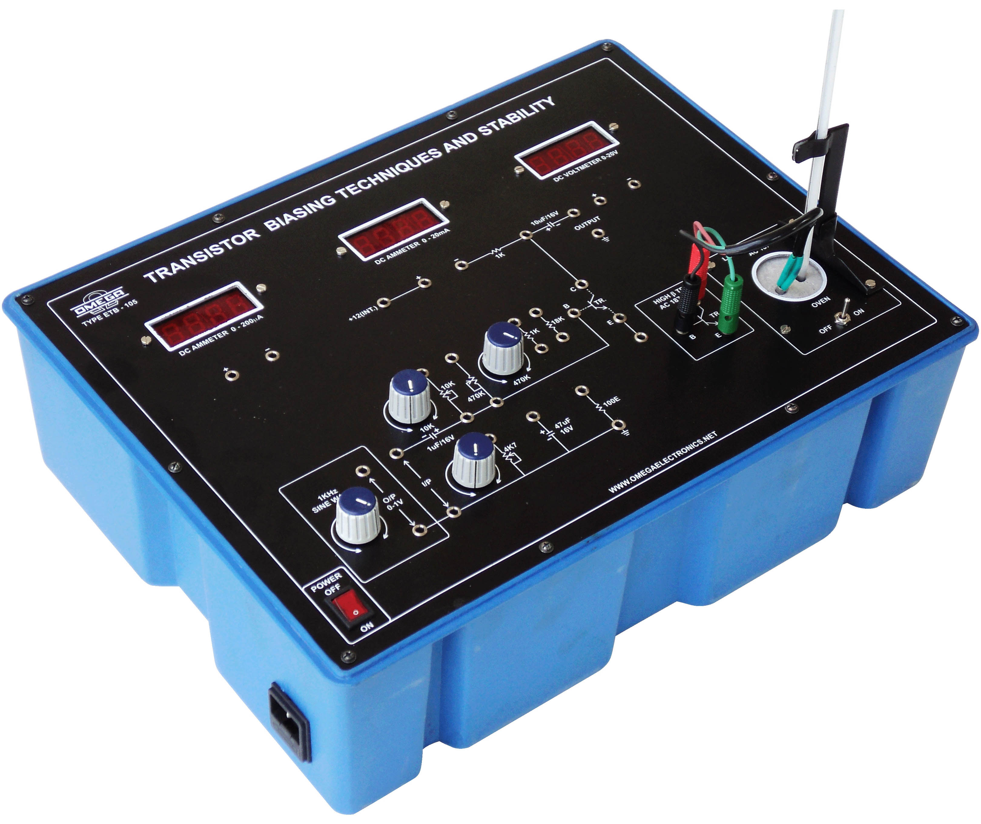 Transistor Biasing Techniques & Stability  with power supply 1KHz, Oscillator and 3 meters