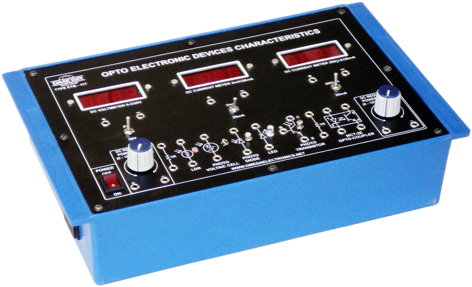 Opto electronic devices characteristics  with power supply and 3 meters (2 Multirange)