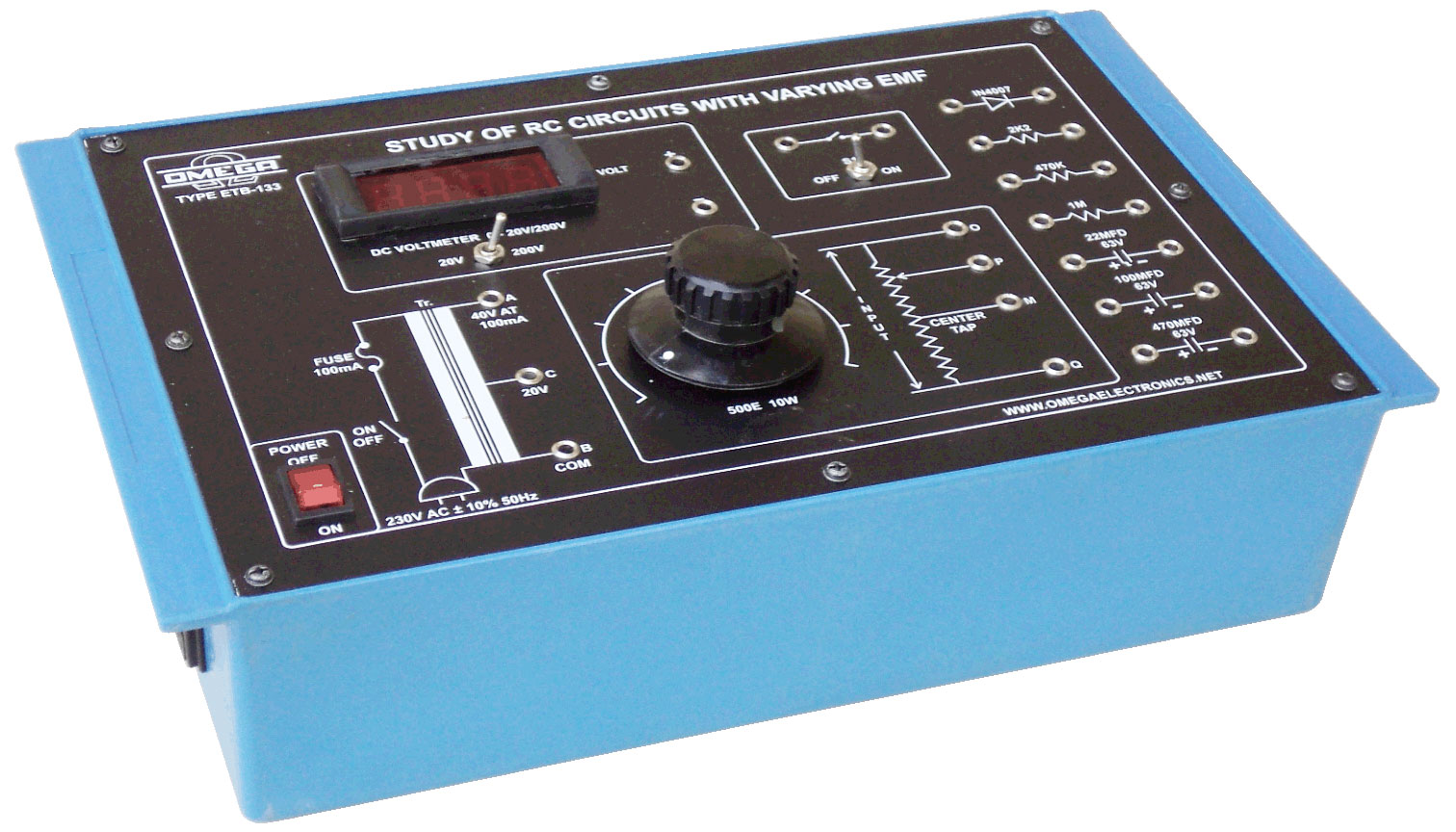 Study of R-C Circuits with Varying EMF power supply and 1 digital dual range meter