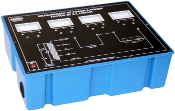 Measurement of power & power factor of L-R Circuits  with power supply and 4 meters