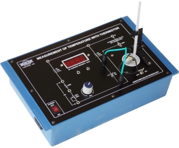 Measurement of  temperature with thermistor   with power supply and 2 meter (C.R.)