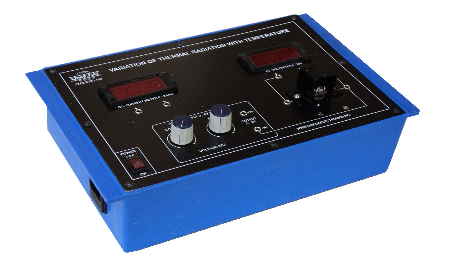 Study of Variation of Total Thermal Radiation with Temperature  with power supply and 2 dual range meters (C.R.)