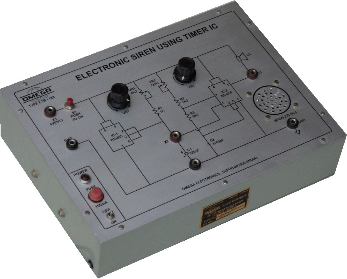 Electronic Siren using Timer ICs with Power Supply (C.R.)