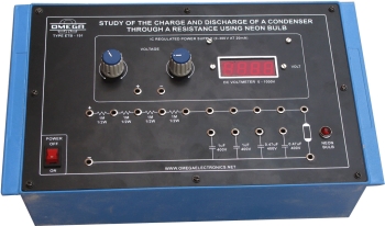 Study of the charge and discharge of condenser through a resistance using Neon Bulb with Power Supply and 1 digital meter