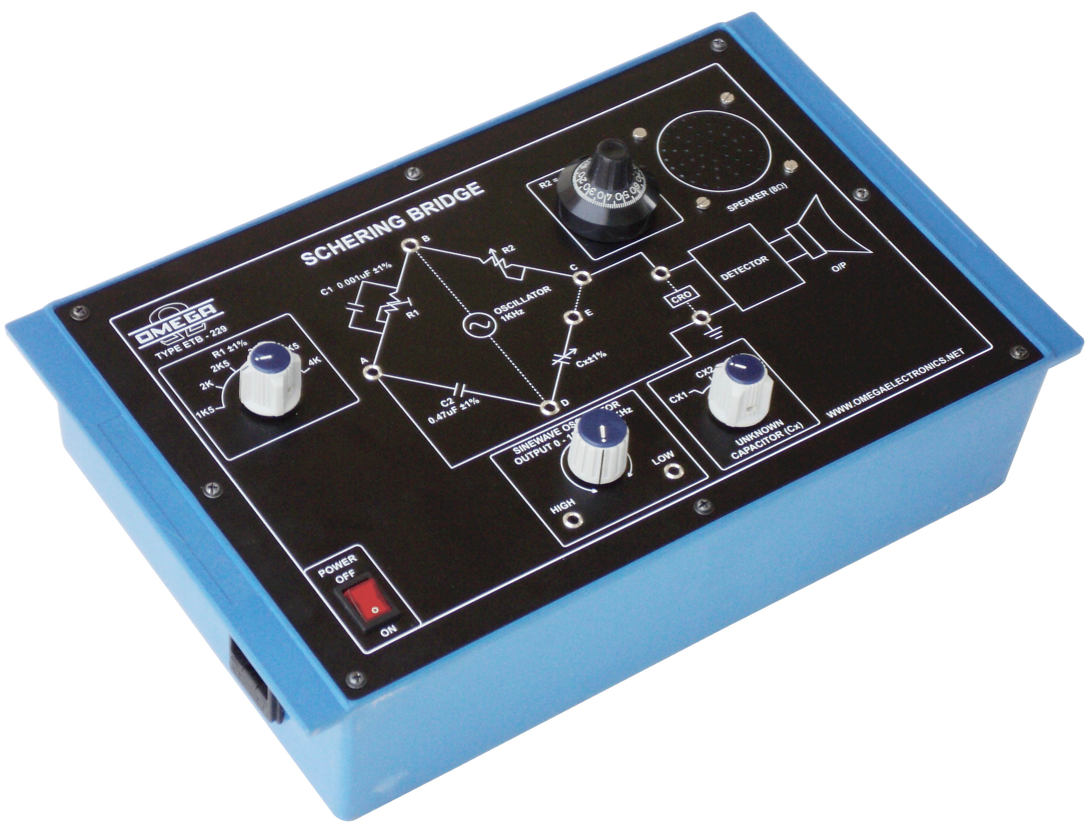 Measurement of unknown capacitance by Schering Bridge