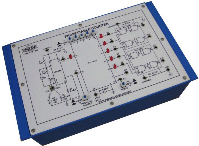 Presettable Counter using Cmos IC-4018 and 4011 with Power Supply (C.R.)