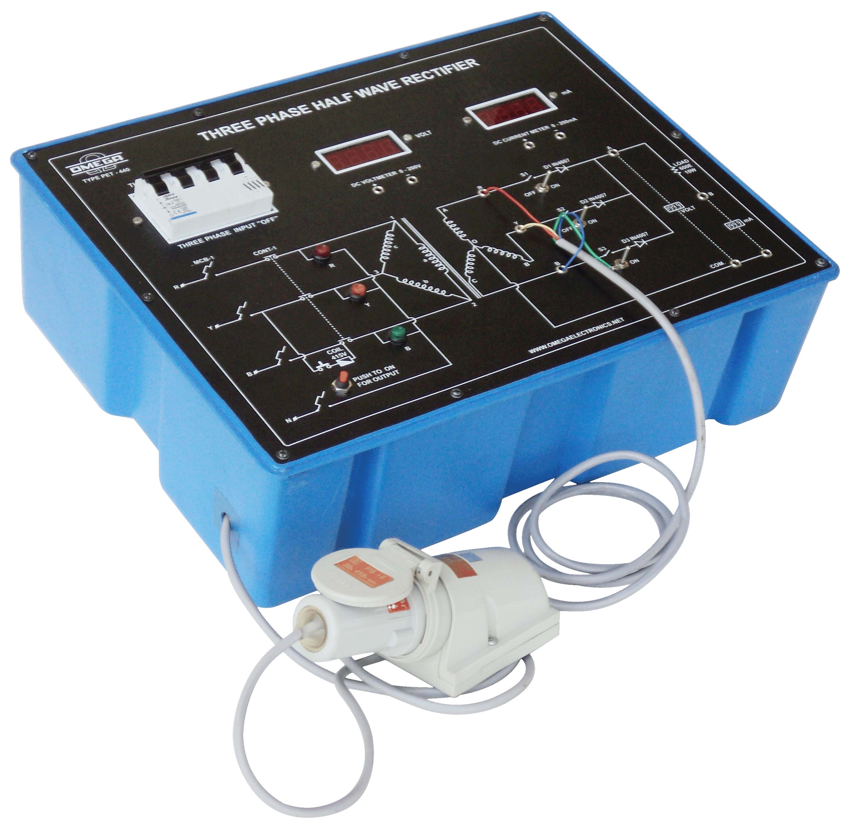 Three Phase Half Wave Rectifier  with Power Supply