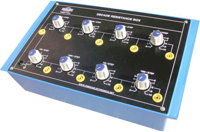 Decade Resistance Box Eight Dials 1 ohm to 100 M ohms; 5W Resistance 5%